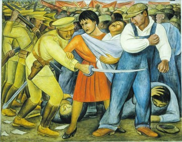 Diego Rivera Painting - el levantamiento socialismo diego rivera